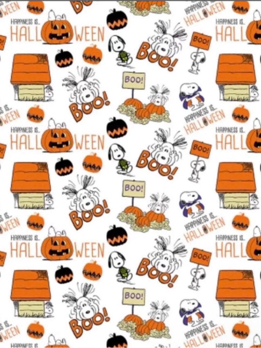 Peanuts Halloween Throw Blanket - White, Orange, Black